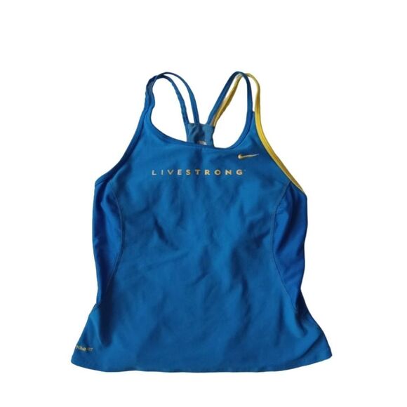 Nike Blue and Yellow Livestrong Racerback Athletic Tank Top Women's Size Large - Picture 1 of 12